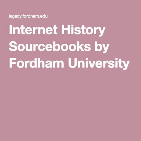 fordham university internet sourcebook
